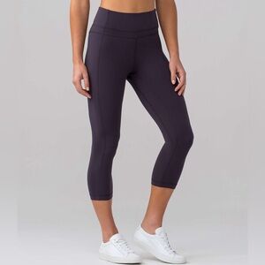 Lululemon Pushing Limits Crop (Nulu 21") Boysenberry Size 10